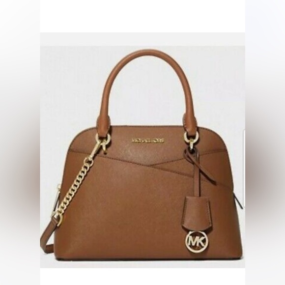 Michael Kors Jet Set Travel Medium Saffiano Leather Dome Satchel - Picture 9 of 13